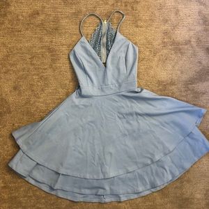 Blue lace back dress